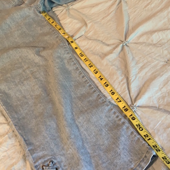 Pre-💙 RubyRoad Sz-10 Lightweight Denim-Awesome Capris w/Decorative Braided Legs - Picture 14 of 16